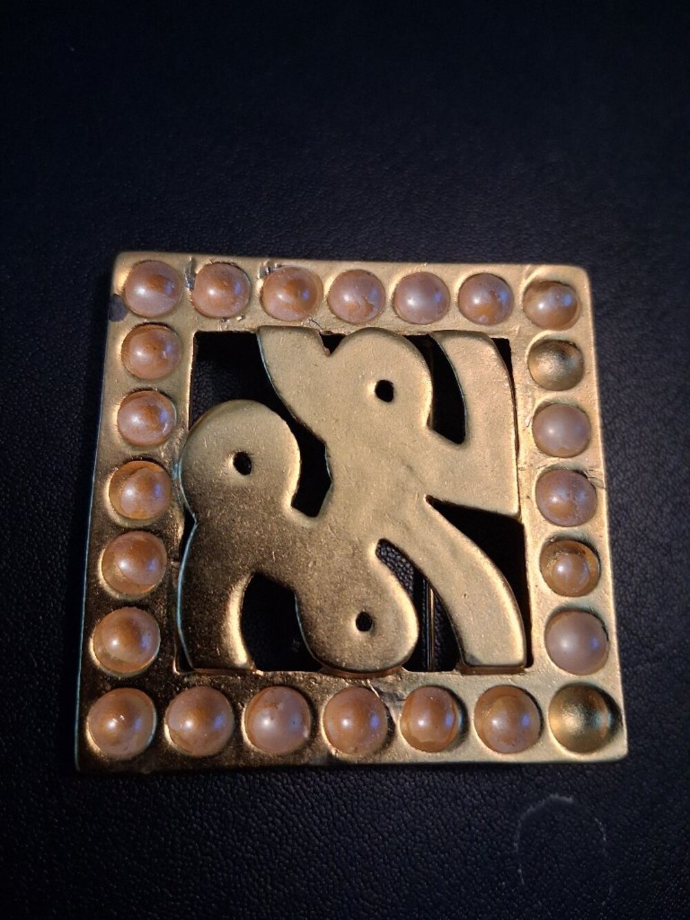 vintage rare Karl lagerfeld pin missing pearls read ad
